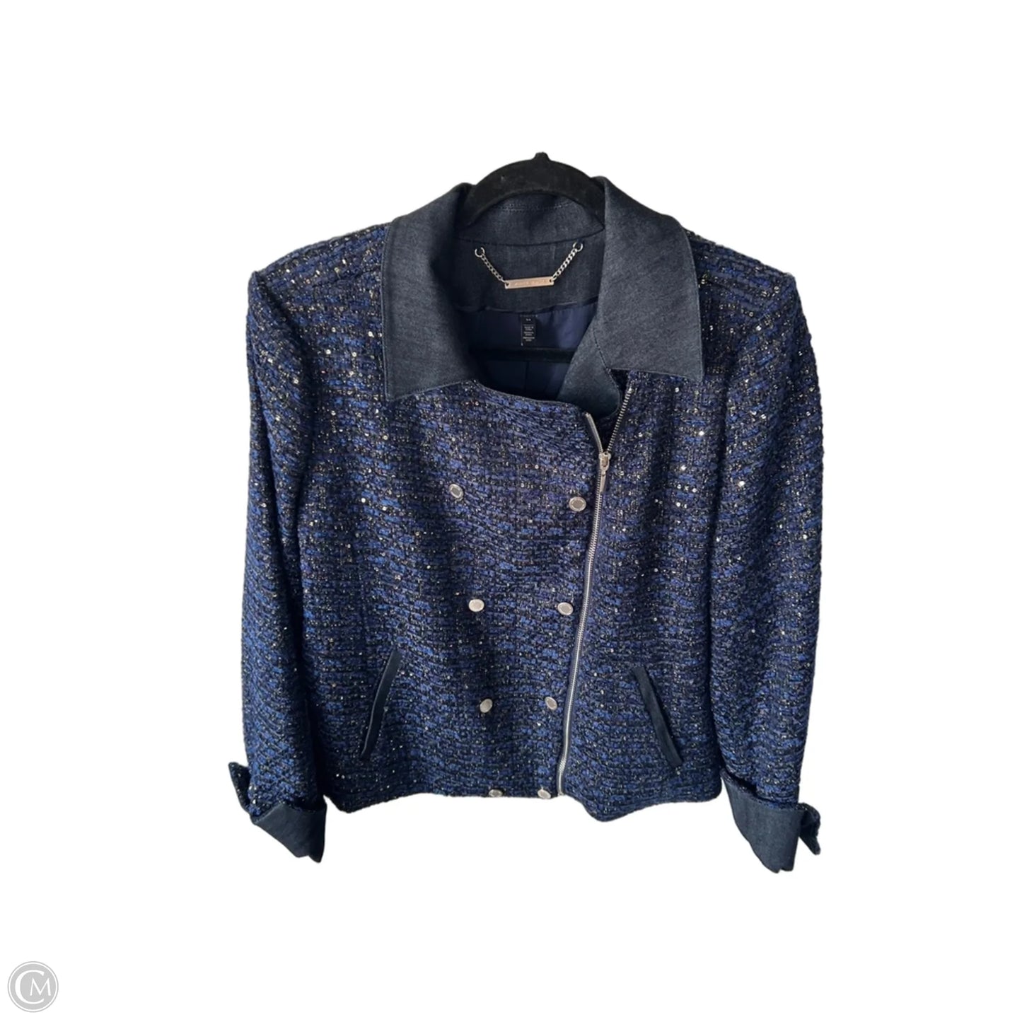 Blazer By White House Black Market In Blue & Gold, Size: L