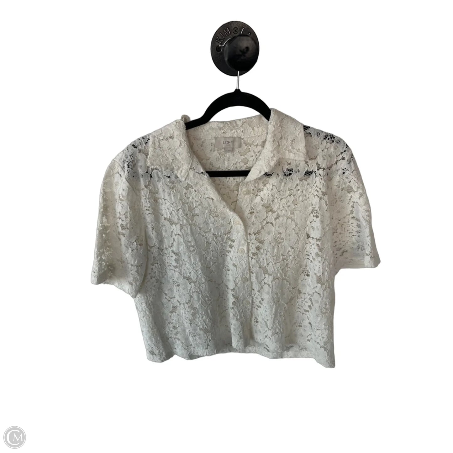 Top Short Sleeve By Loft In White, Size: S