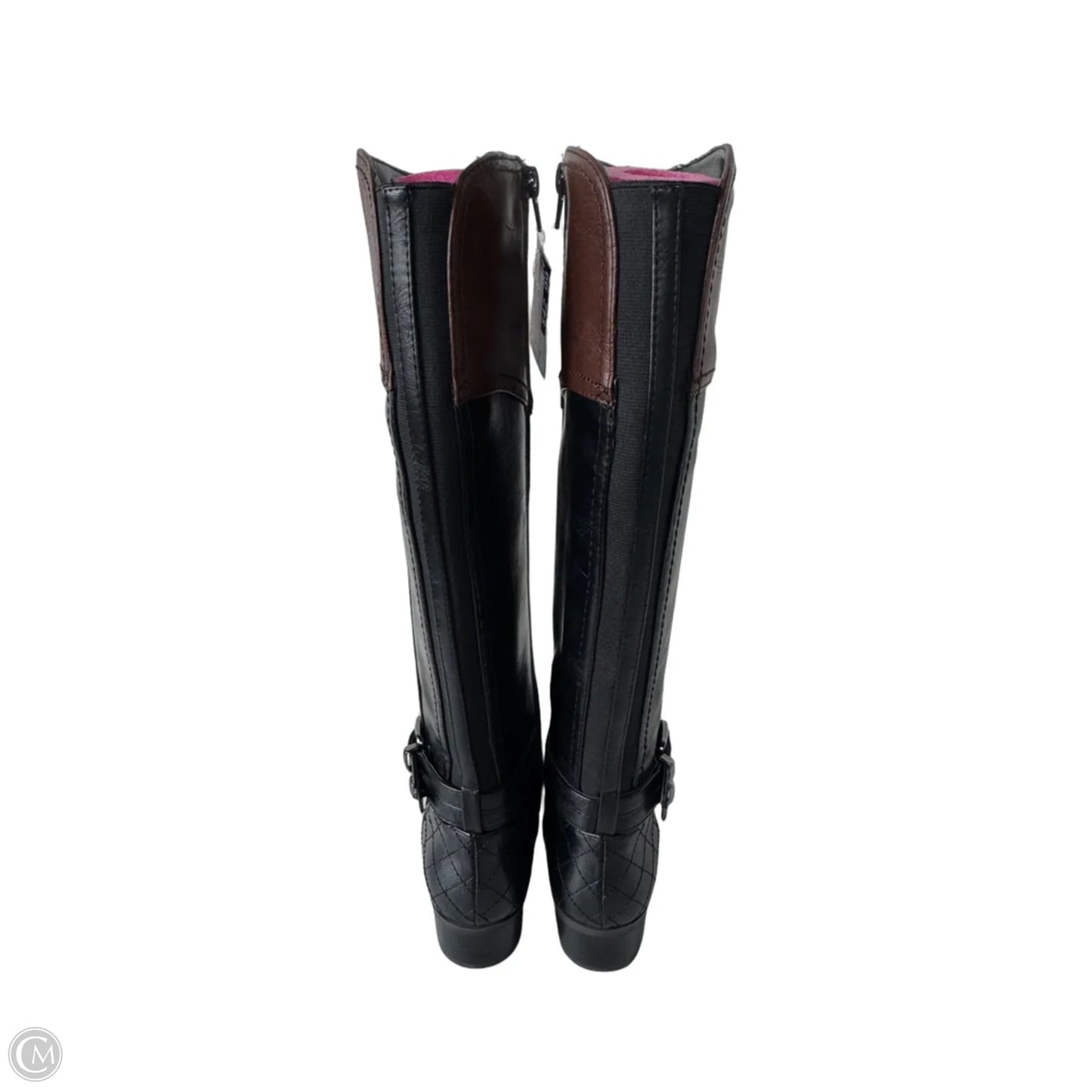 Boots Knee Flats By Unisa In Black & Brown, Size: 6