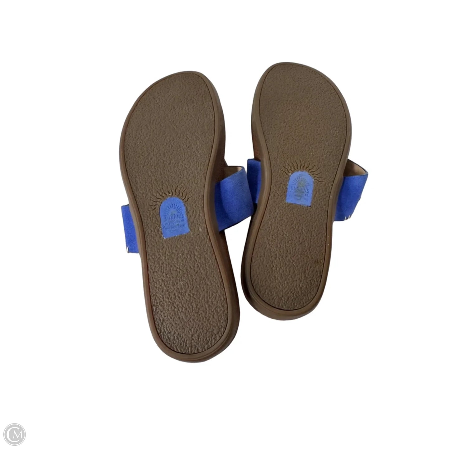 Sandals Flats By Clothes Mentor In Blue & Brown, Size: 9