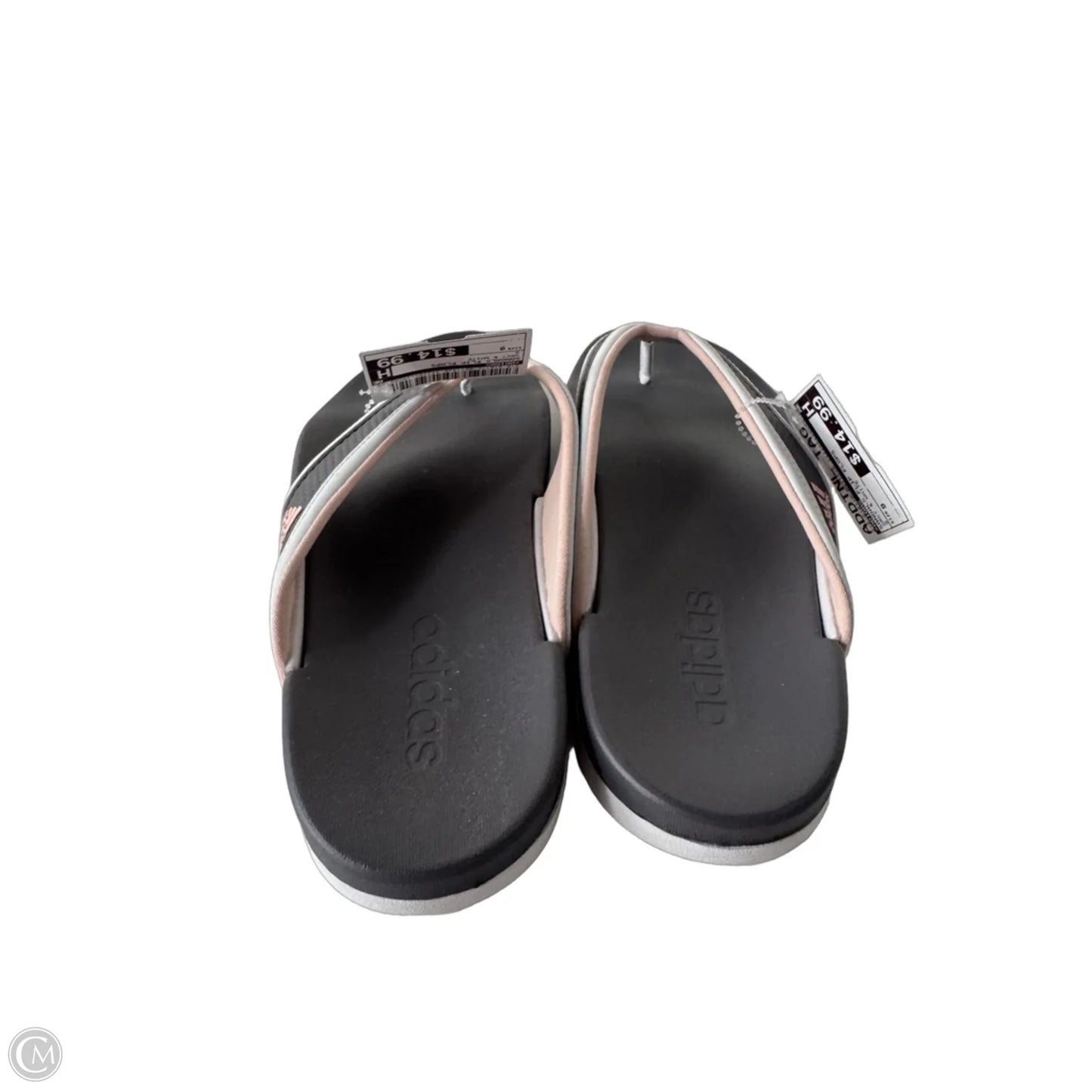 Sandals Flip Flops By Adidas In Grey & White, Size: 9