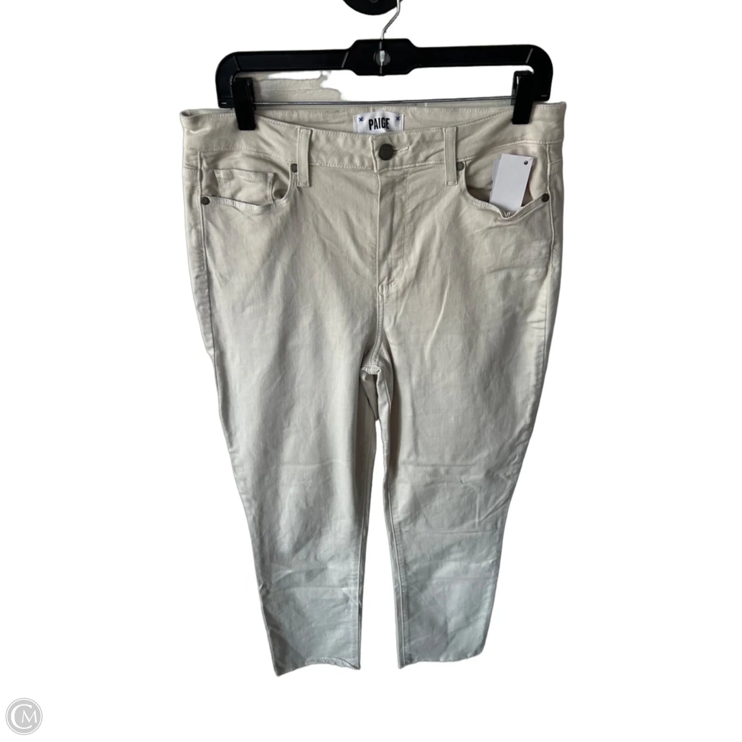 Jeans Straight By Paige In Tan Denim, Size: 12