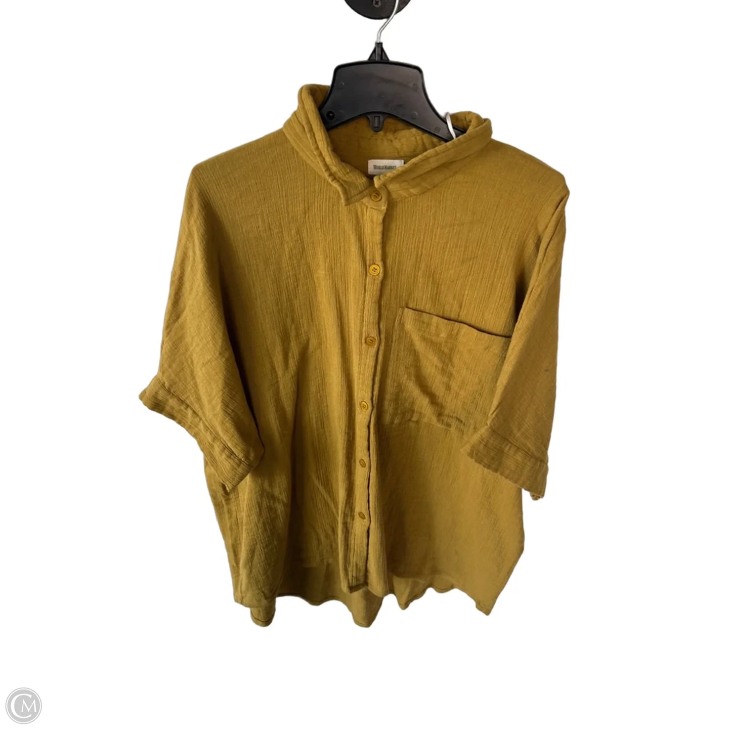 Top Short Sleeve By World Market In Yellow, Size: S