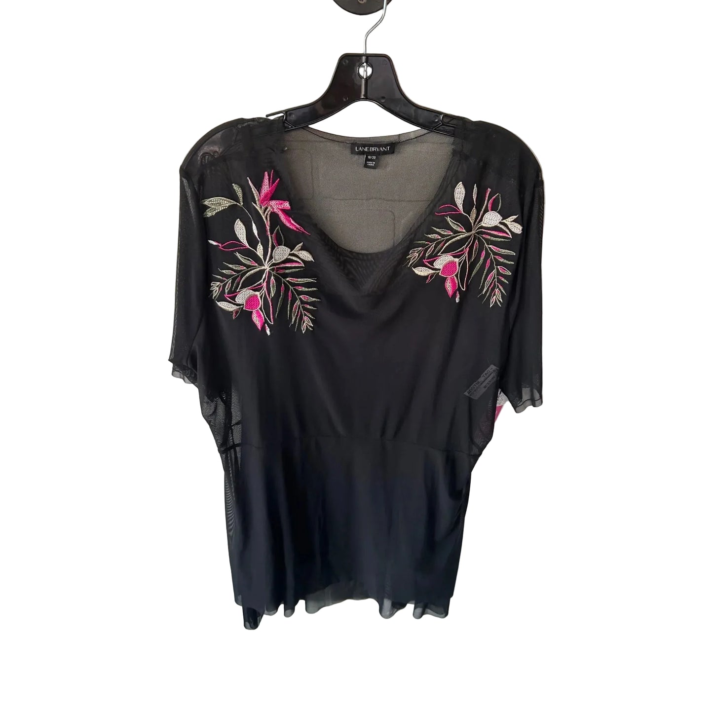 Top 2pc Short Sleeve By Lane Bryant In Black & Pink, Size: 1x