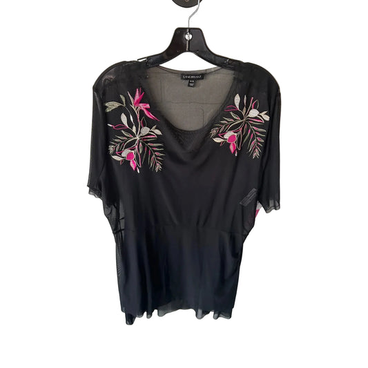 Top 2pc Short Sleeve By Lane Bryant In Black & Pink, Size: 1x