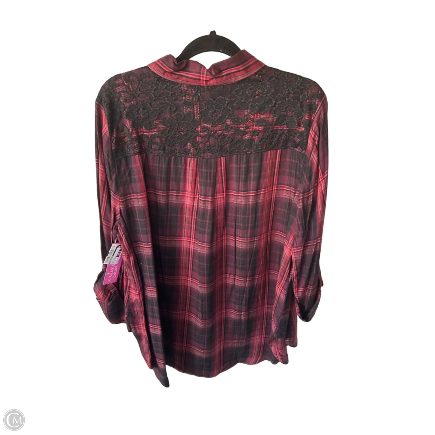Top Long Sleeve By Lane Bryant In Black & Red, Size: 1x