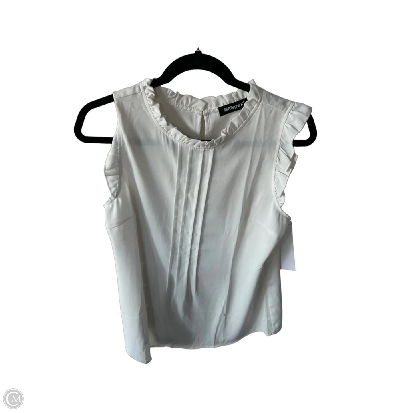 Top Short Sleeve By Allegra K In White, Size: M