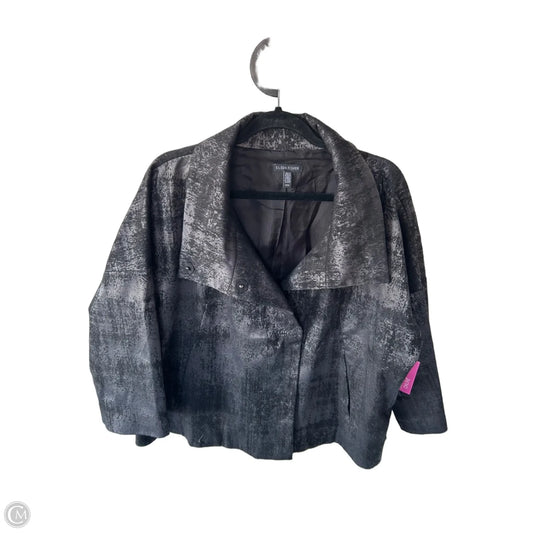 Blazer By Eileen Fisher In Black & Grey, Size: M