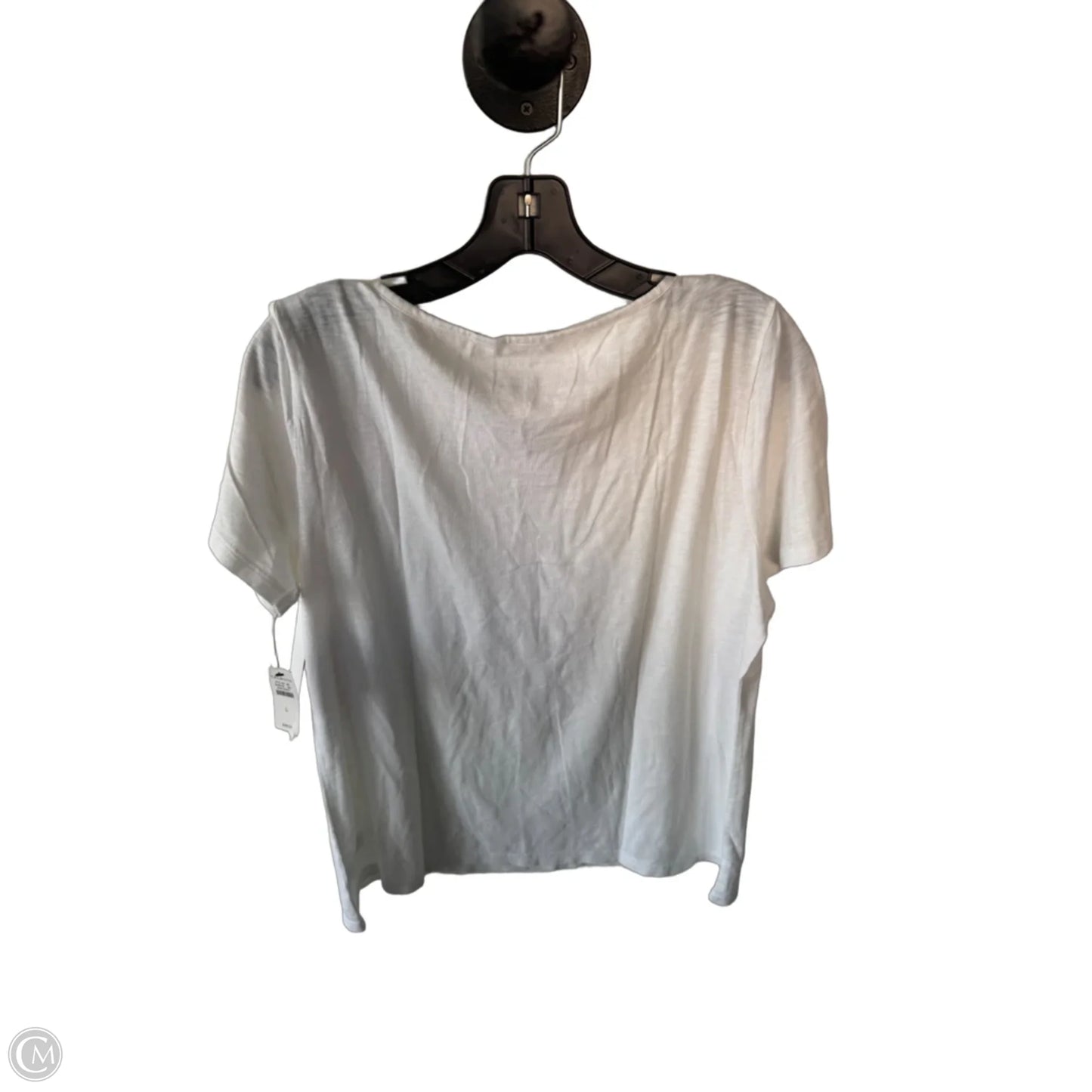 Top Short Sleeve By Talbots In White, Size: L