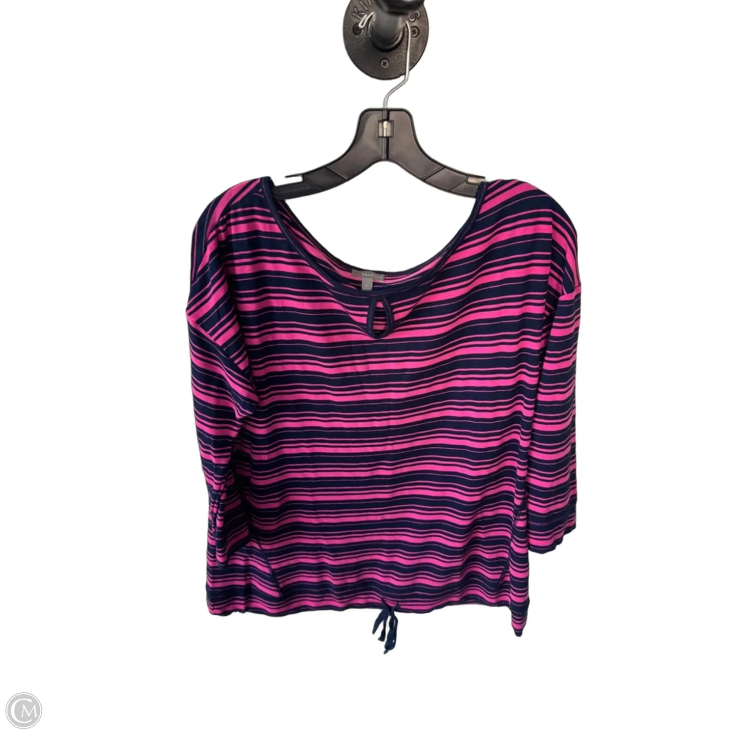 Top 3/4 Sleeve By Talbots In Blue & Pink, Size: L