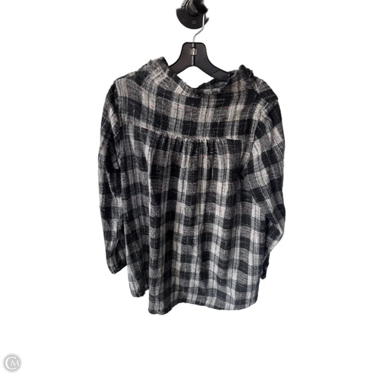 Top Long Sleeve By Free People In Grey & White, Size: L