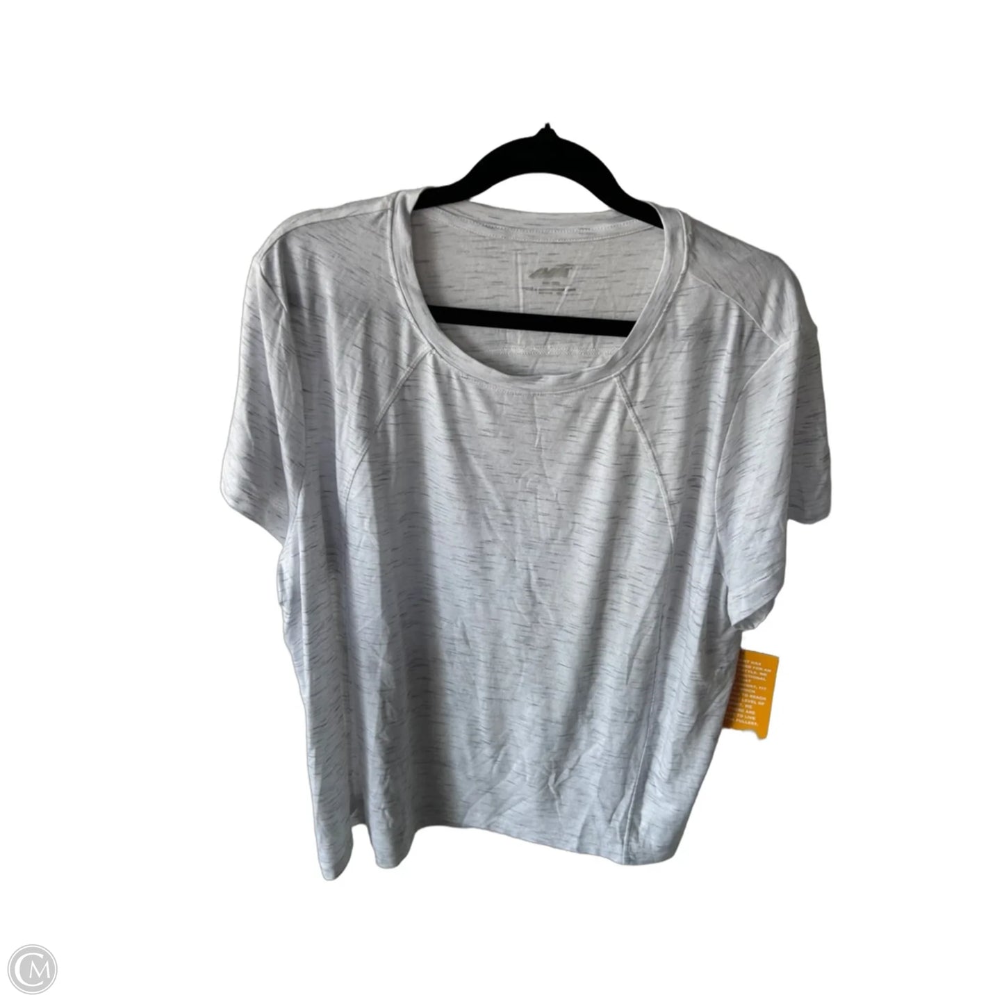 Athletic Top Short Sleeve By Avia In Grey & White, Size: Xxl