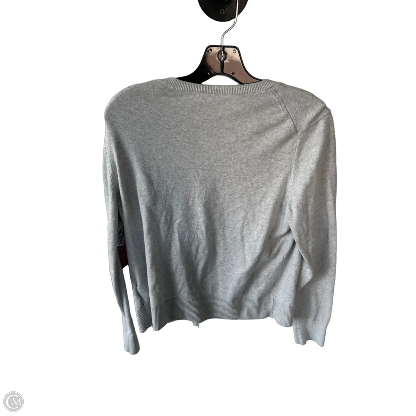 Sweater Cardigan By Gap In Grey, Size: L