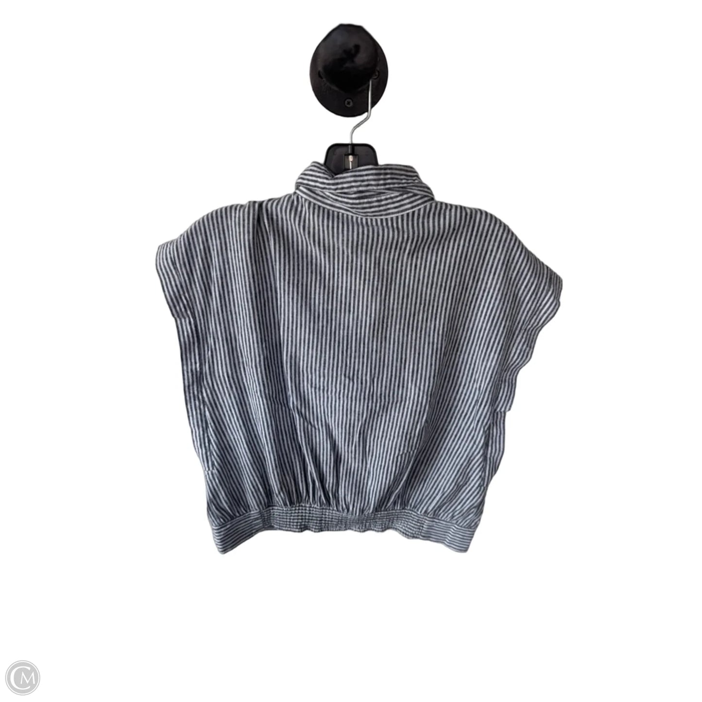 Top Short Sleeve By Evereve In Grey & White, Size: M