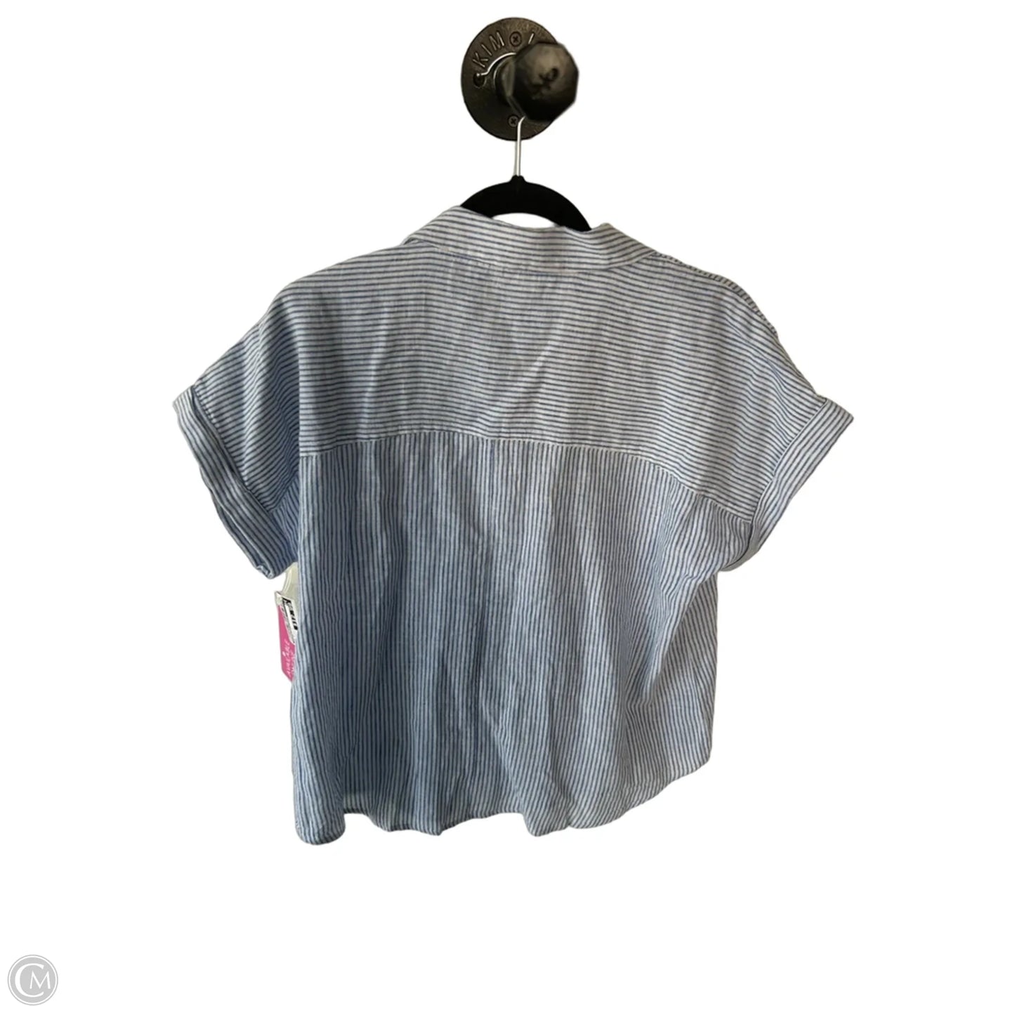 Top Short Sleeve By Beachlunchlounge In Blue & White, Size: L