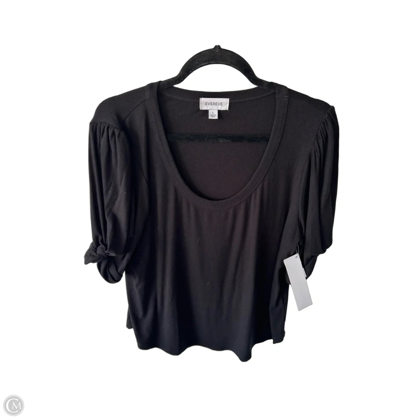Top Short Sleeve Basic By Evereve In Black, Size: L