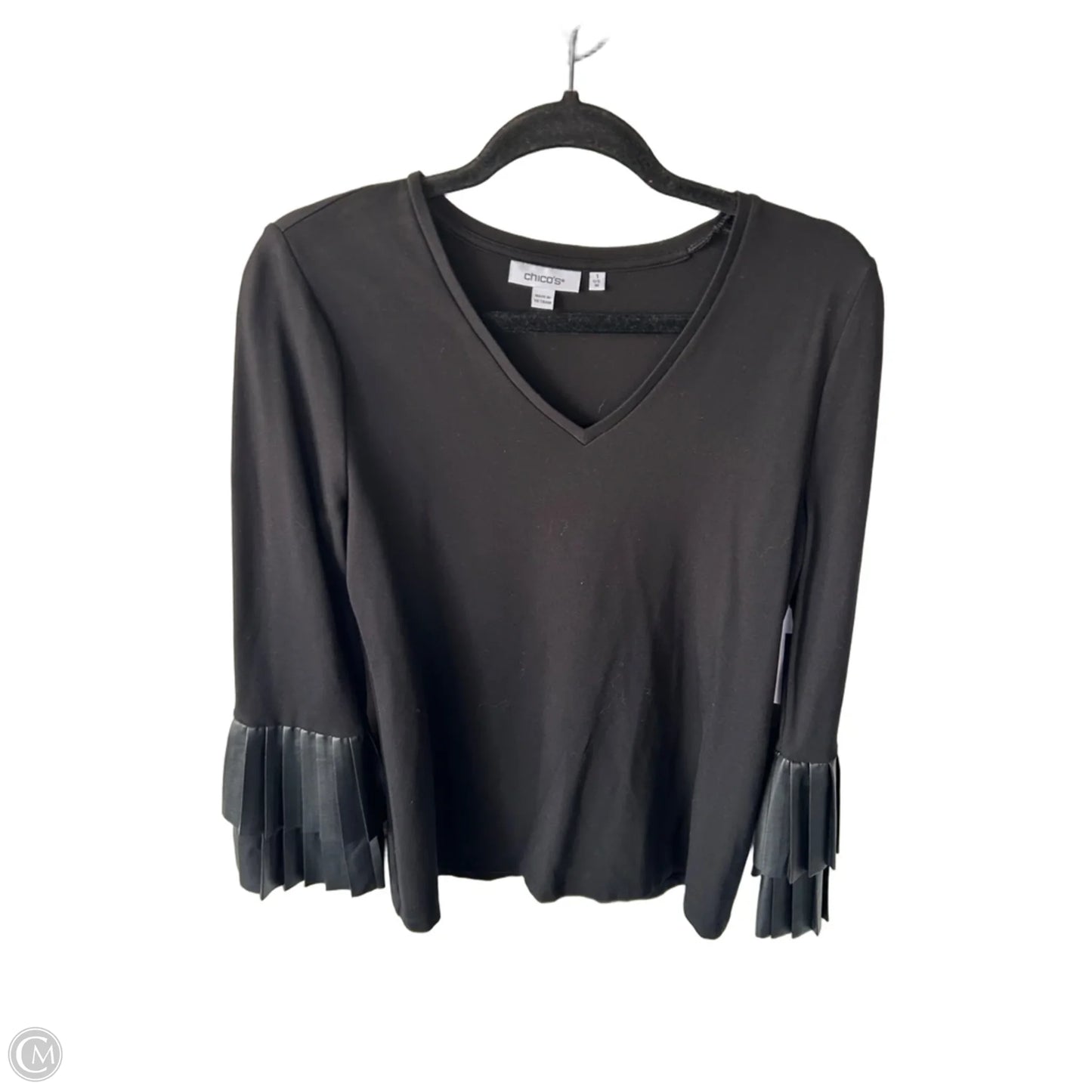 Top Long Sleeve By Chicos In Black, Size: M