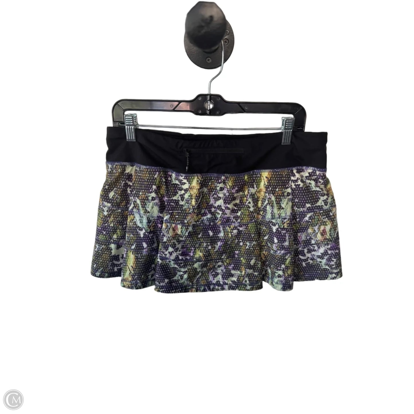 Athletic Skort By Lululemon In Green & Purple, Size: 10
