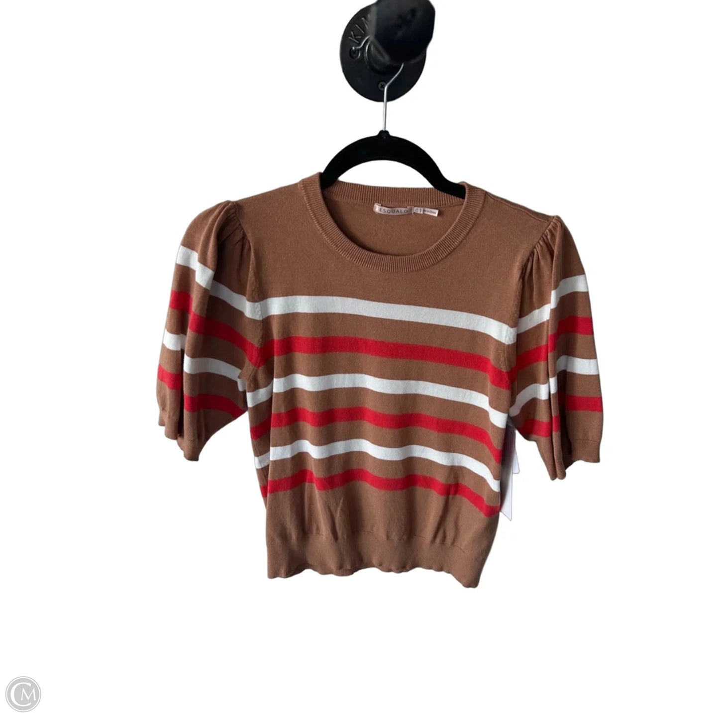 Sweater Short Sleeve By Clothes Mentor In Brown & Red, Size: S