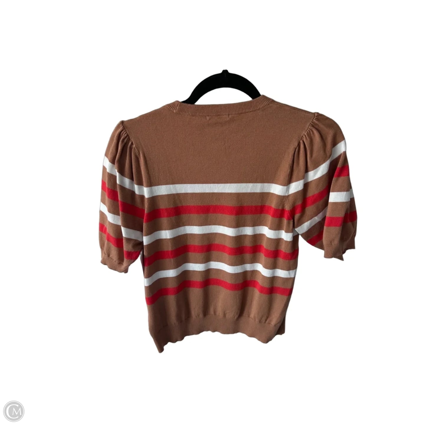 Sweater Short Sleeve By Clothes Mentor In Brown & Red, Size: S
