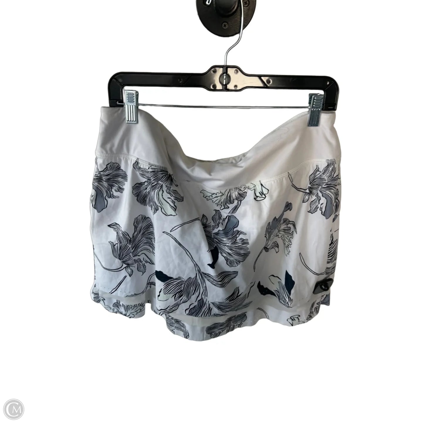 Athletic Skort By Athleta In Grey & White, Size: L
