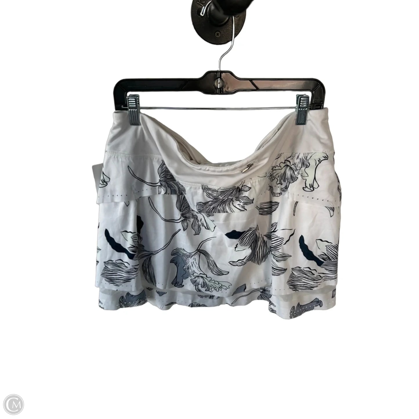 Athletic Skort By Athleta In Grey & White, Size: L
