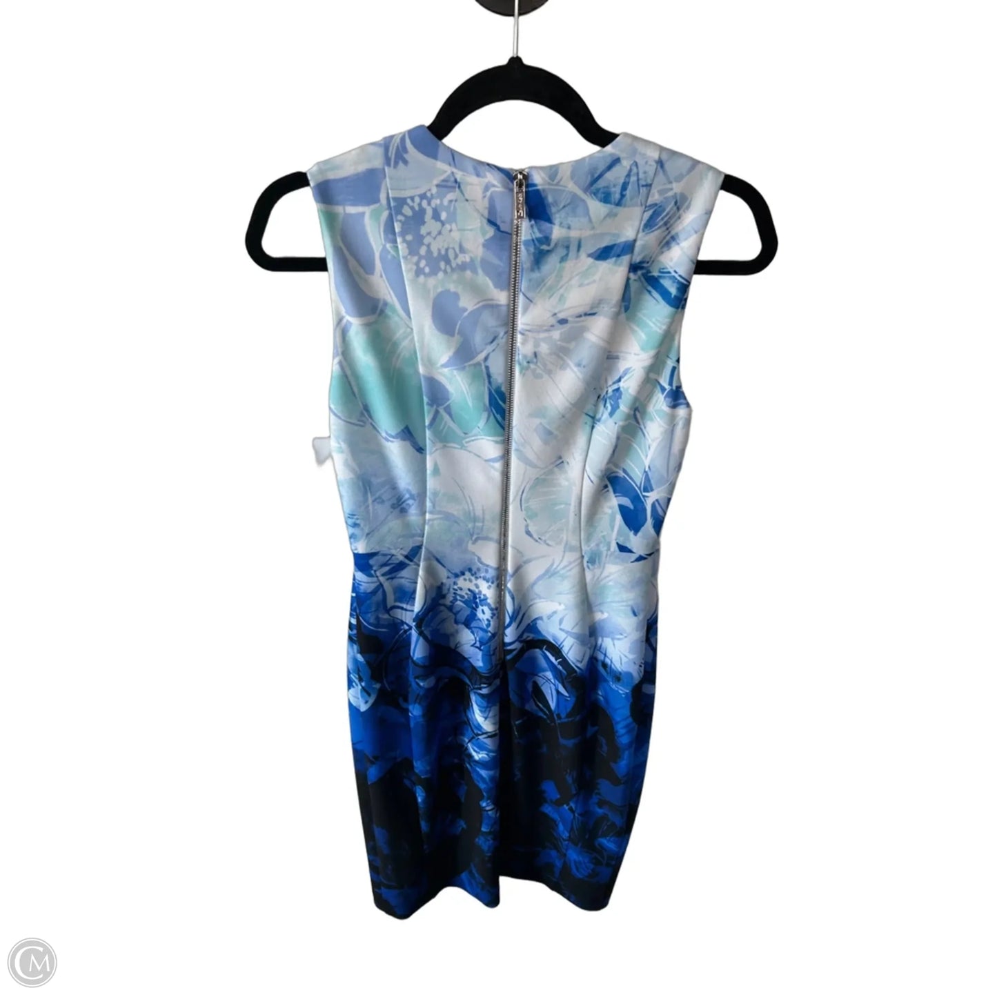 Dress Work By Calvin Klein In Blue & White, Size: S
