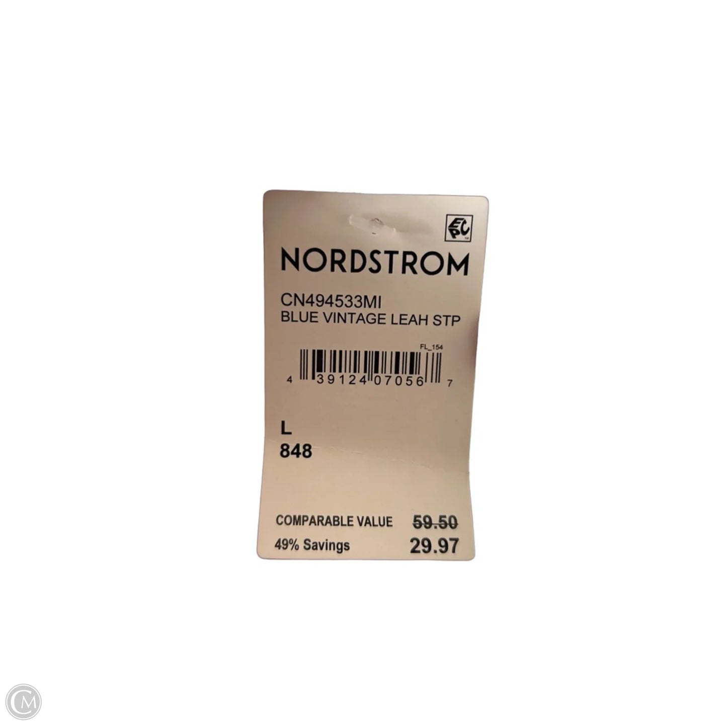 Top Short Sleeve By Caslon In Blue & White, Size: L