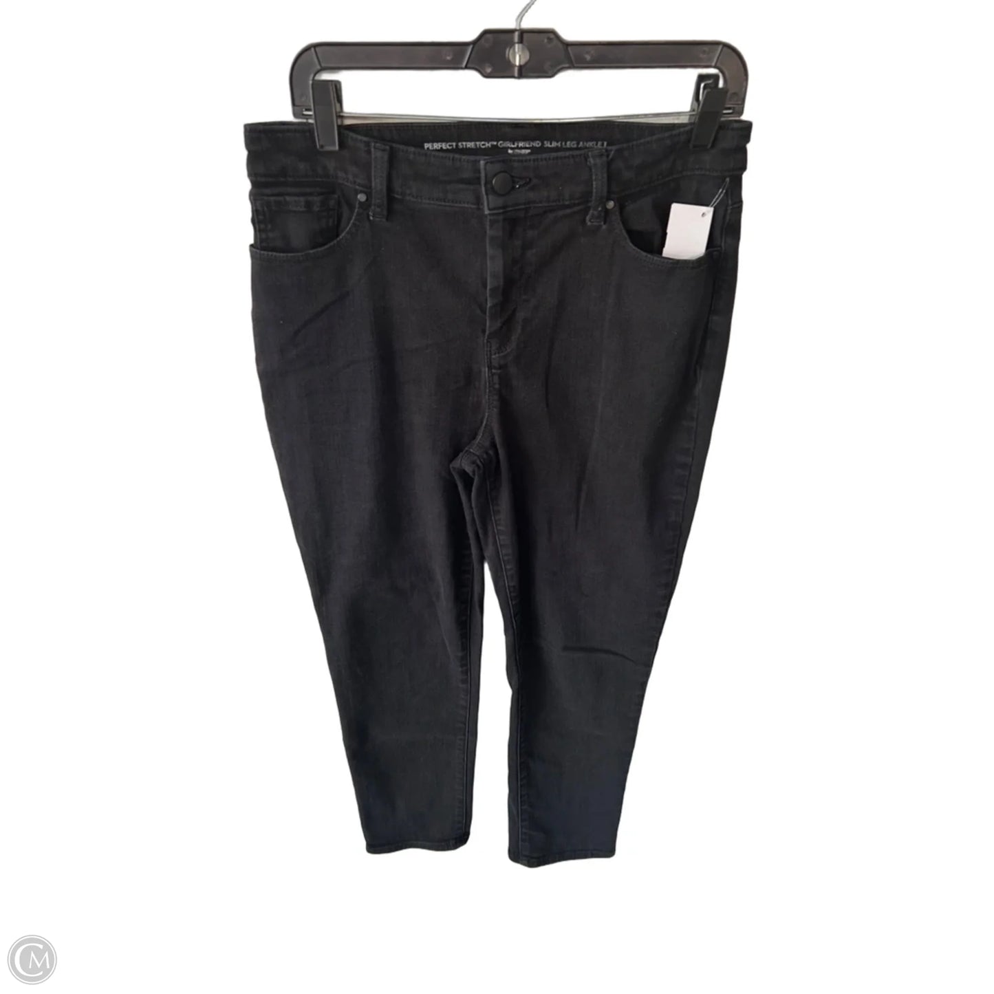Jeans Straight By Chicos In Black Denim, Size: 8