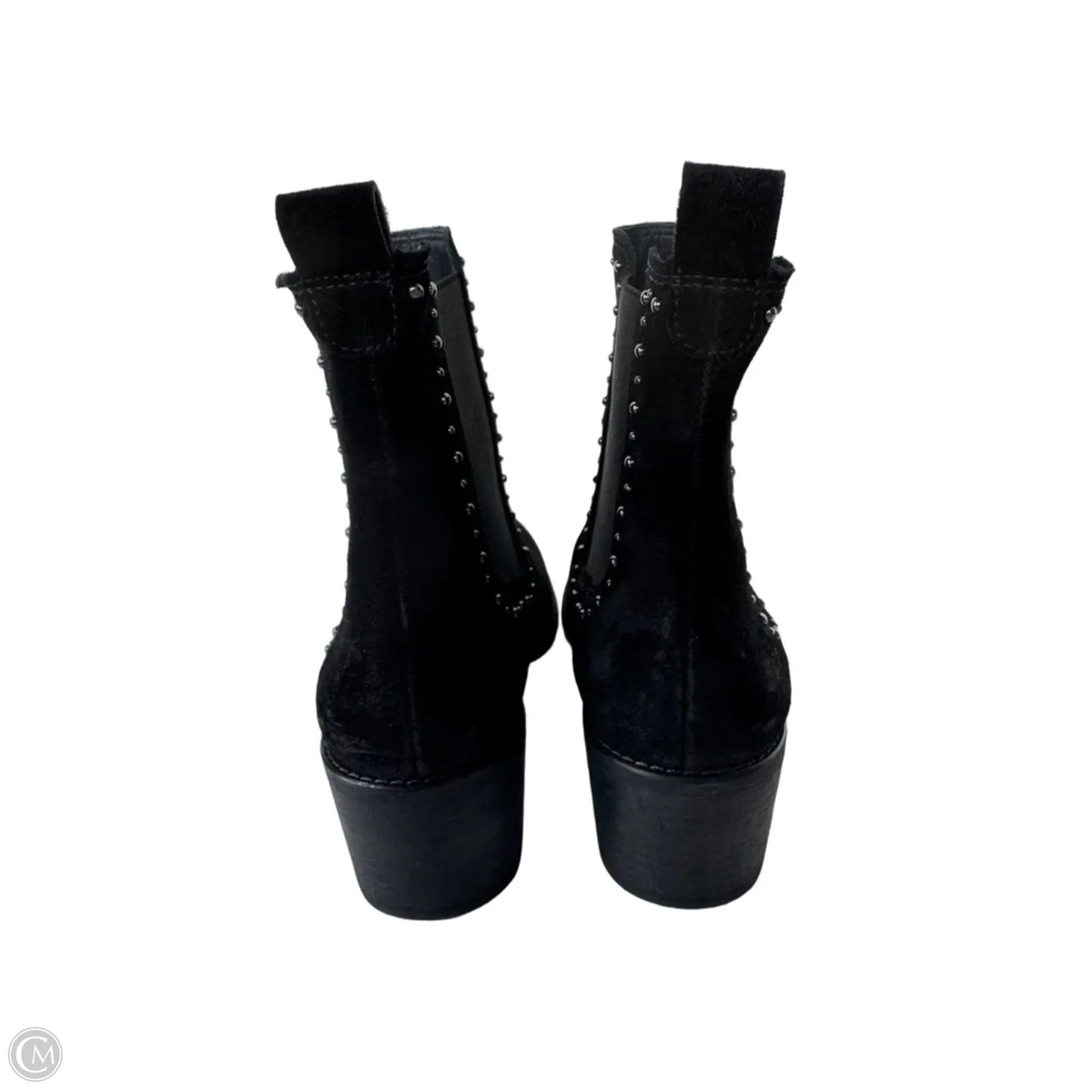 Boots Ankle Heels By Paul Green In Black & Silver, Size: 6.5