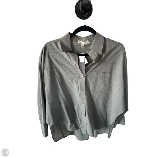 Blouse Long Sleeve By Grade & Gather In Grey, Size: S