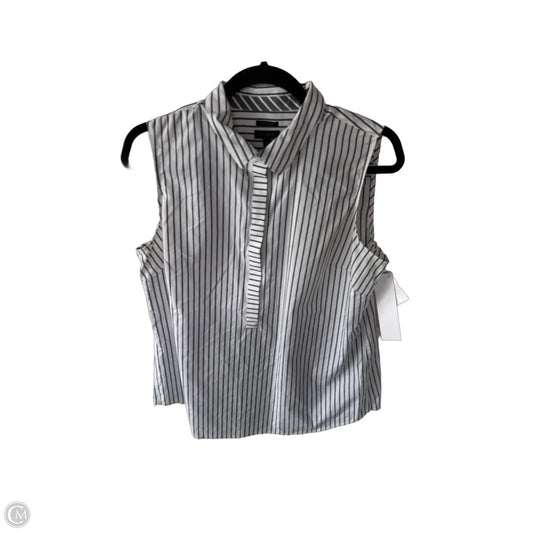 Top Sleeveless By Talbots In Grey & White, Size: M