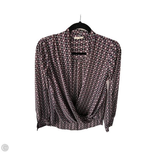 Top Long Sleeve By Pleione In Black & Pink, Size: Xs