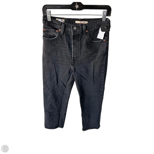 Jeans Straight By Levis In Black Denim, Size: 6
