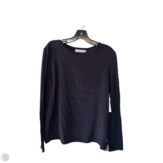 Top Long Sleeve Designer By Tory Burch In Blue & Red, Size: M