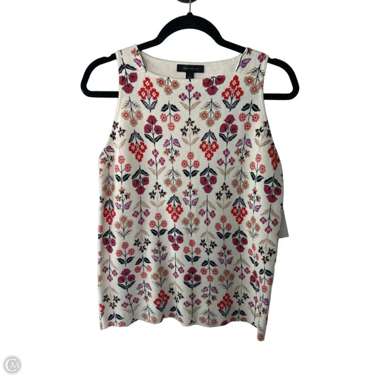 Vest Sweater By Ann Taylor In Floral Print, Size: M