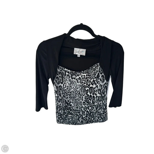 Top 3/4 Sleeve By Clothes Mentor In Black & Grey, Size: Xs