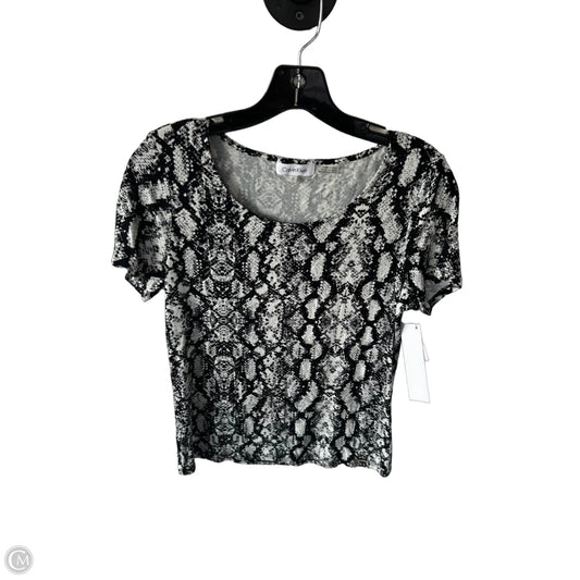 Top Short Sleeve By Calvin Klein In Snakeskin Print, Size: S