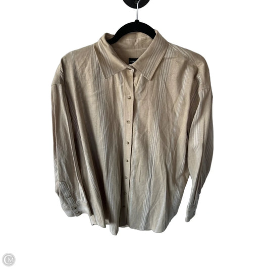 Tunic Long Sleeve By Kenneth Cole In Tan & White, Size: M