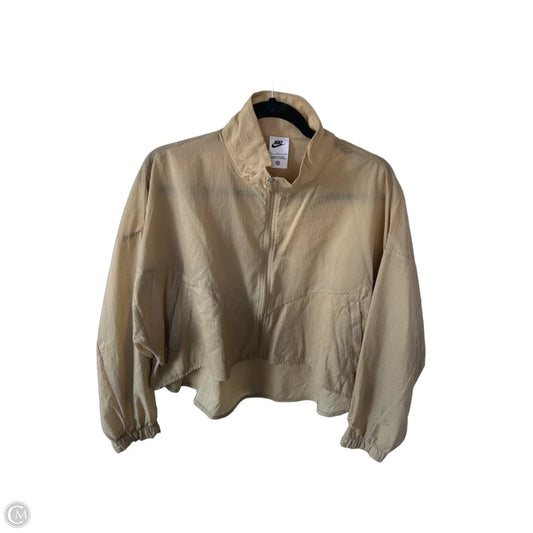 Athletic Jacket By Nike In Tan, Size: S