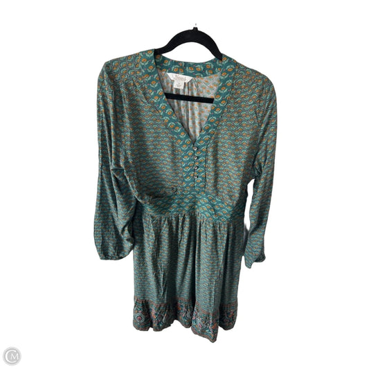 Dress Casual Short By Natural Reflections In Green & Yellow, Size: M