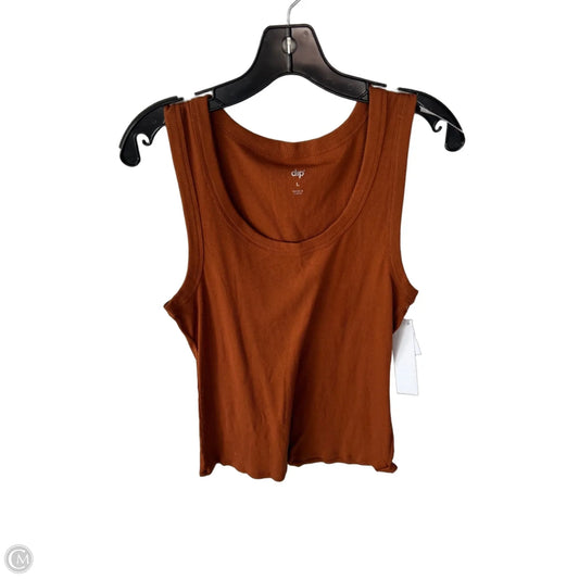 Top Sleeveless Basic By Dip In Brown, Size: L
