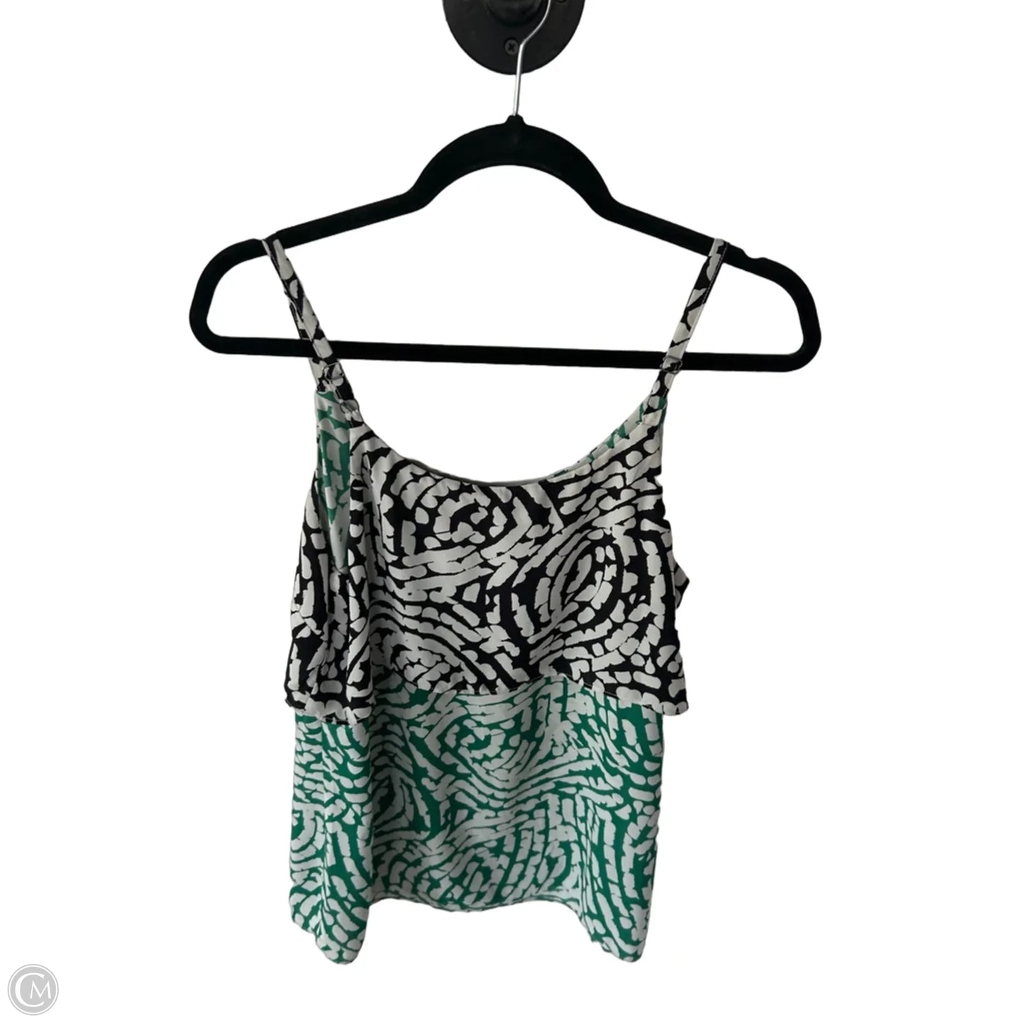 Top Sleeveless By Cabi In Black & Green, Size: S
