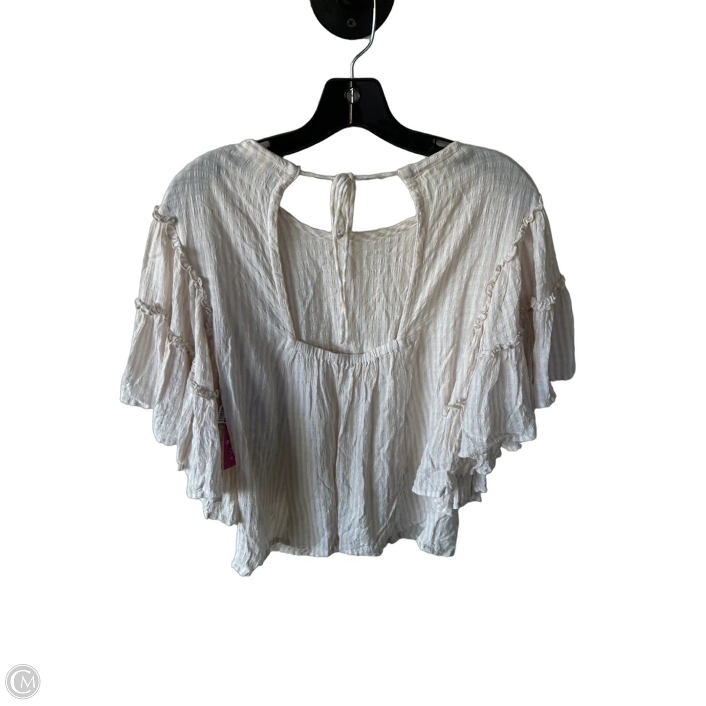 Top Short Sleeve By Pilcro In Tan & White, Size: S