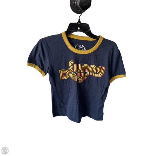 Top Short Sleeve Basic By Chaser In Grey & Yellow, Size: Xs