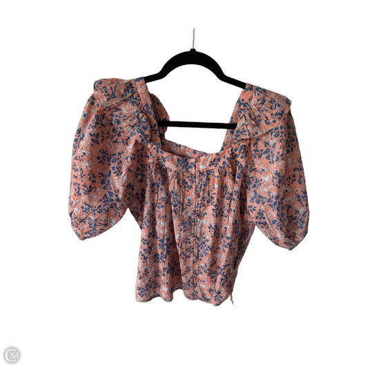 Top Short Sleeve By Cleobella In Blue & Orange, Size: S