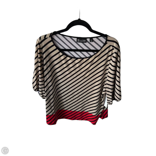 Top Short Sleeve By New York And Co In Black & Tan, Size: Xl