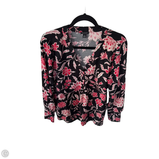 Top Long Sleeve By Ann Taylor In Black & Red, Size: Mp