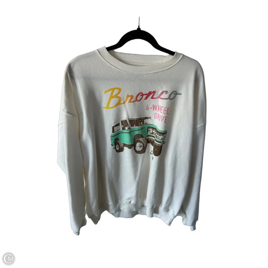 Sweatshirt Crewneck By Clothes Mentor In Cream, Size: Xl