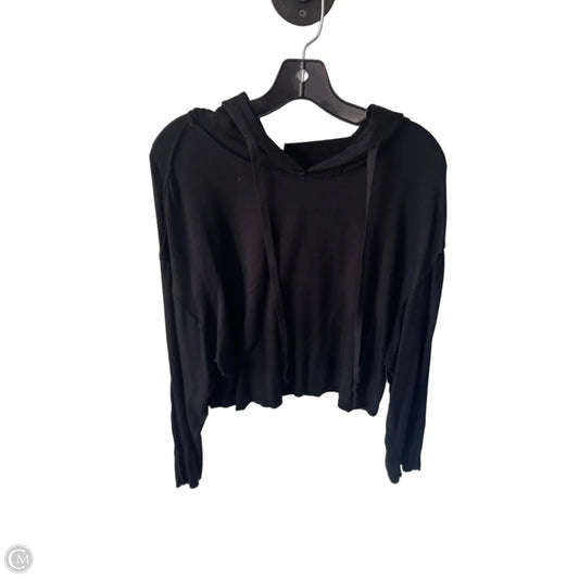 Sweatshirt Hoodie By Elan In Black, Size: S